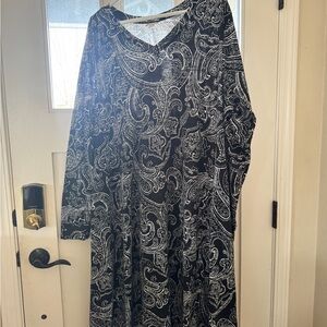 LuLaRoe Elegant Black and White Paisley Dress
